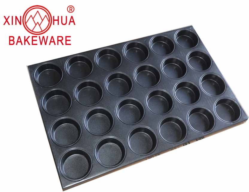 Non stick Alu-steel bakeware 24 cup mini cupcake muffin pan for industry use