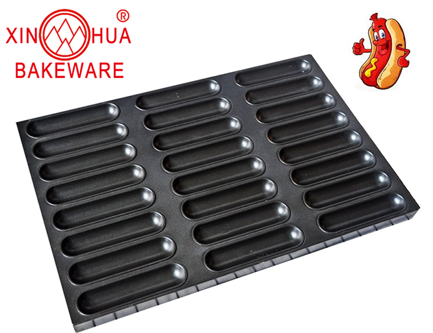 Non-sticks cake baking trays for bakery 21 multi-link hot dog pan baking pan